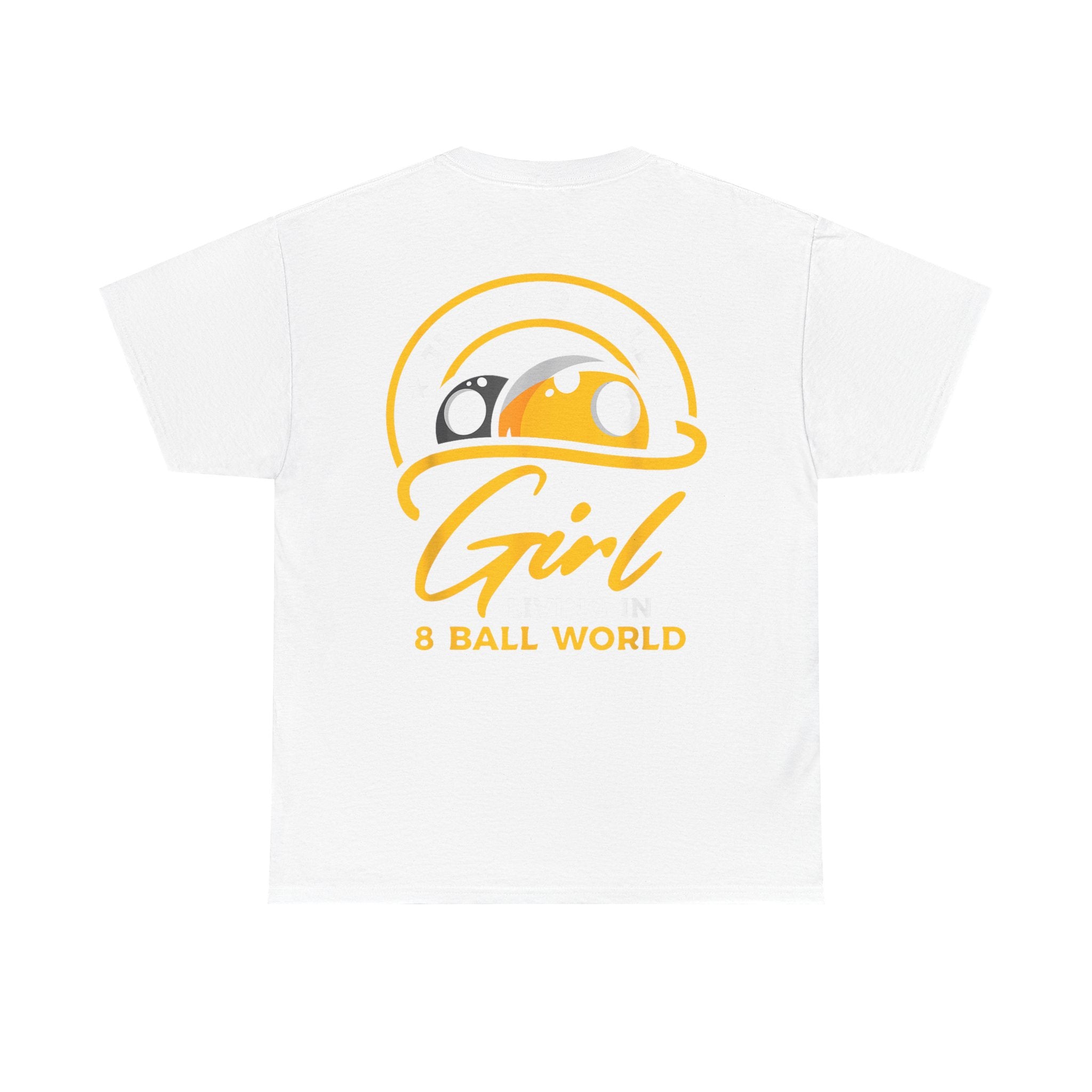 Retro 8-Ball World Girl T-Shirt — Vintage Pool Billiards Tee for Women