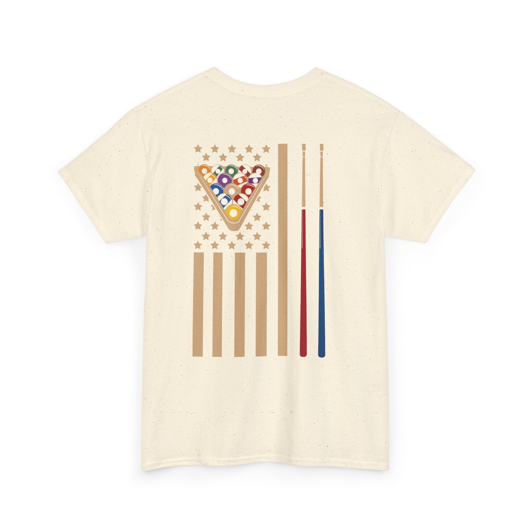 Billiards Flag Pool Cue & Balls Graphic Tee — Pool Player T-Shirt