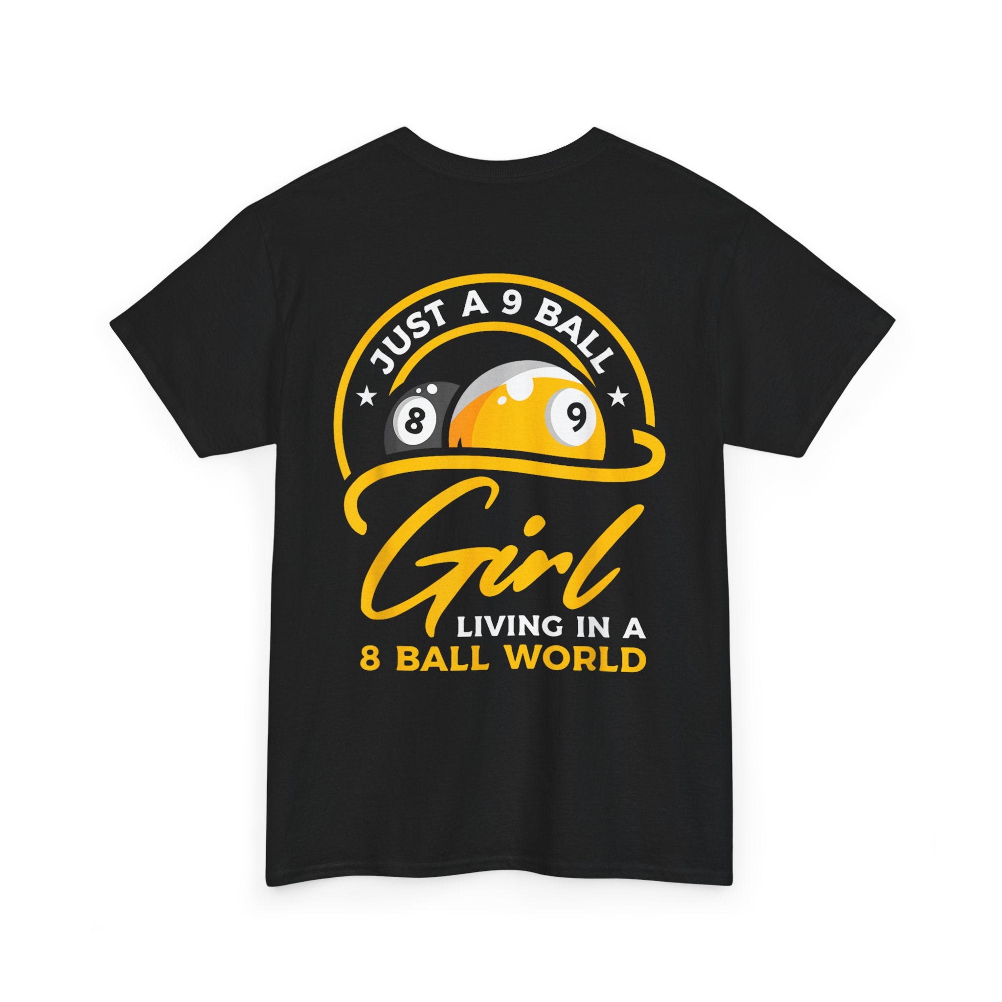 Retro 8-Ball World Girl T-Shirt — Vintage Pool Billiards Tee for Women
