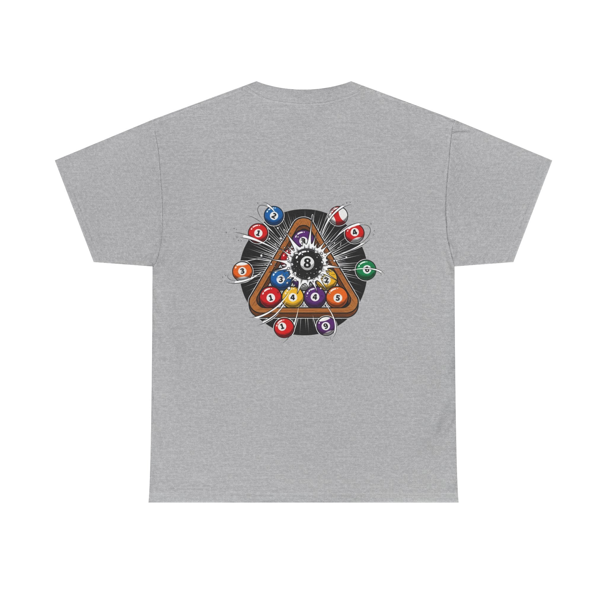 Pool Table Billiard Balls Graphic Tee — Vintage 8-Ball Rack T-Shirt