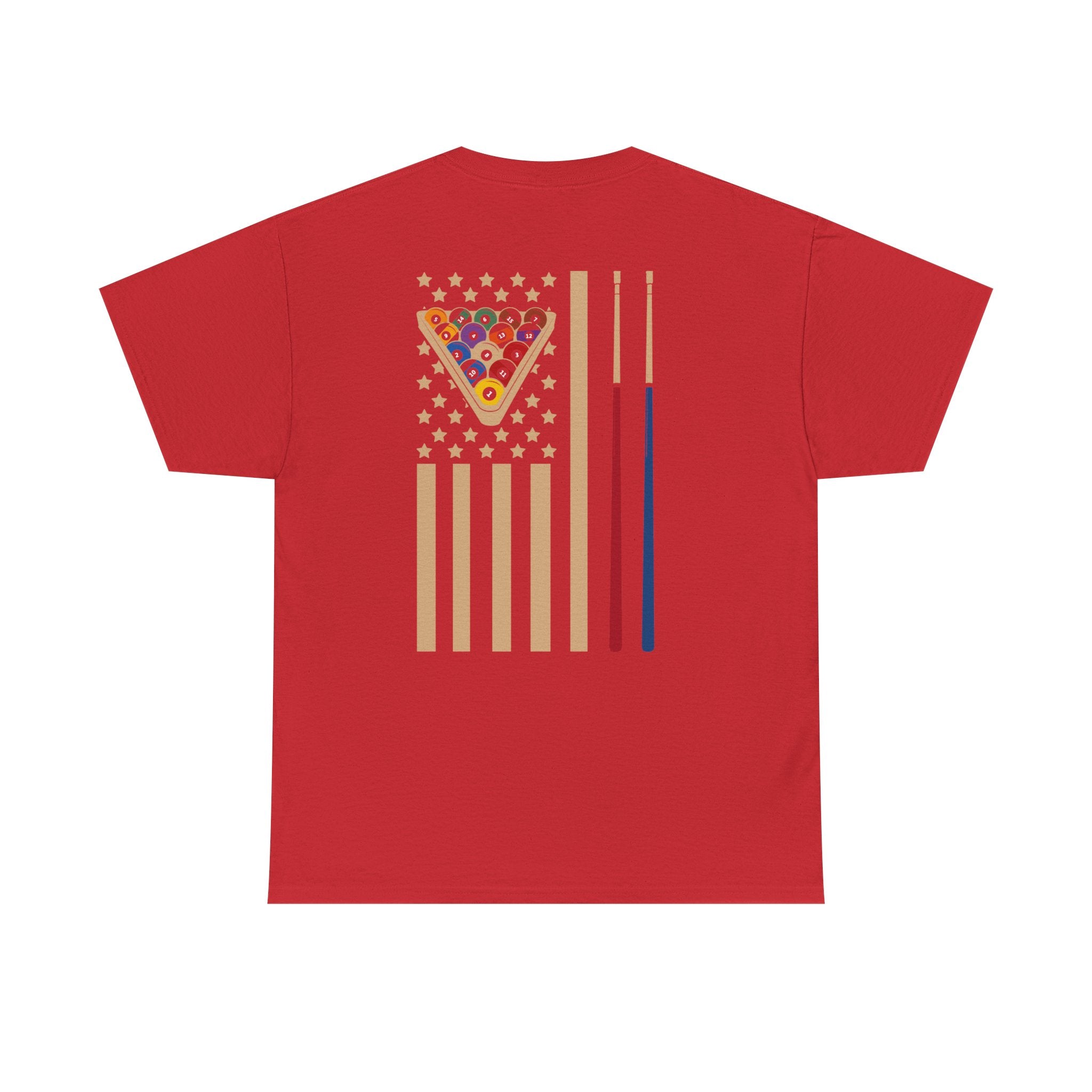 Billiards Flag Pool Cue & Balls Graphic Tee — Pool Player T-Shirt