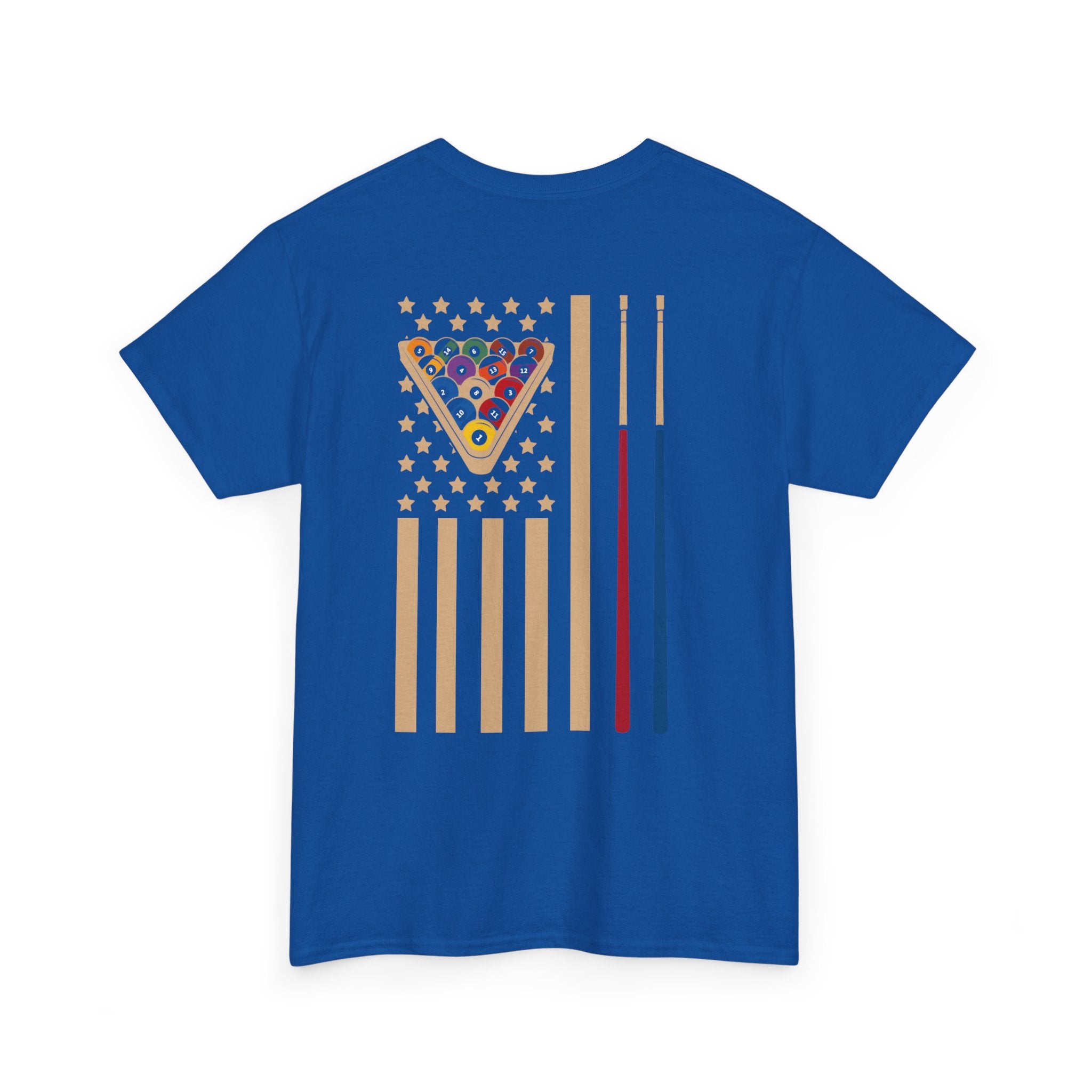 Billiards Flag Pool Cue & Balls Graphic Tee — Pool Player T-Shirt