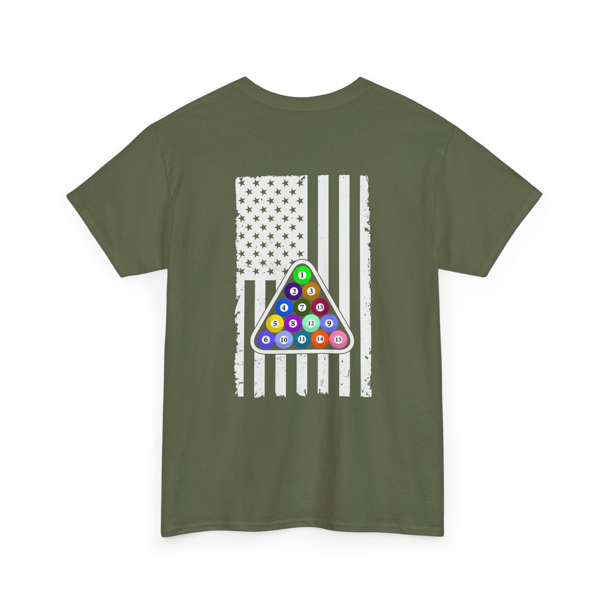 Billiards Pool Balls Flag T-Shirt — Triangle Graphic Tee