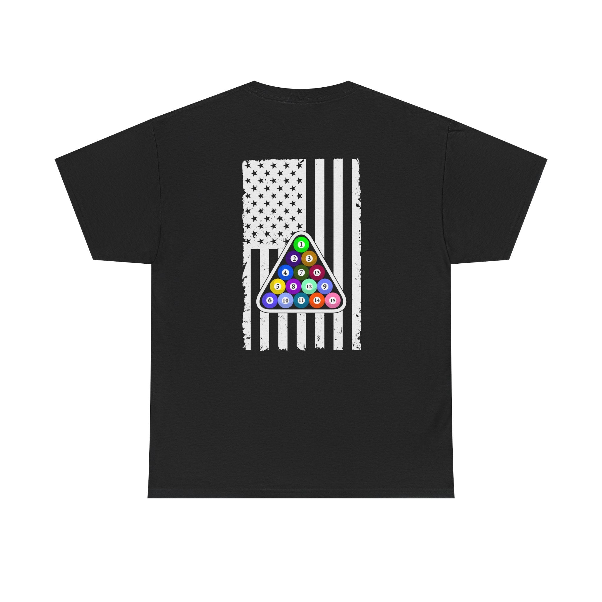 Billiards Pool Balls Flag T-Shirt — Triangle Graphic Tee