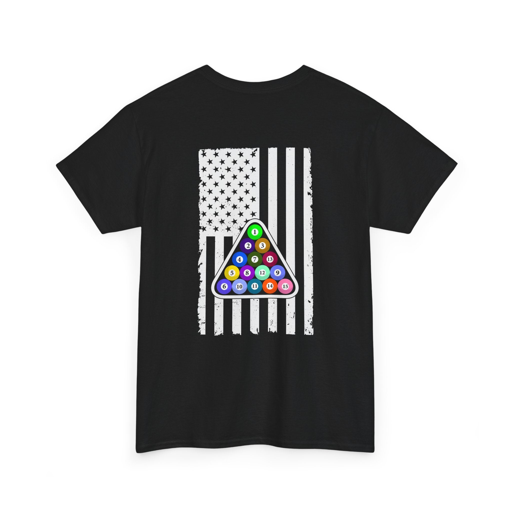 Billiards Pool Balls Flag T-Shirt — Triangle Graphic Tee