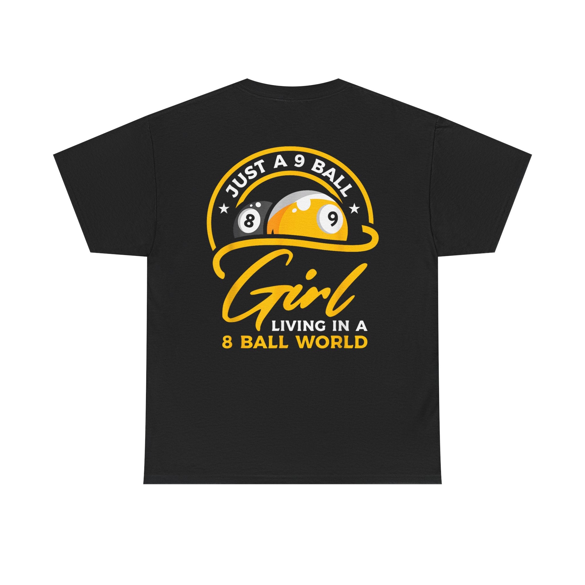 Retro 8-Ball World Girl T-Shirt — Vintage Pool Billiards Tee for Women