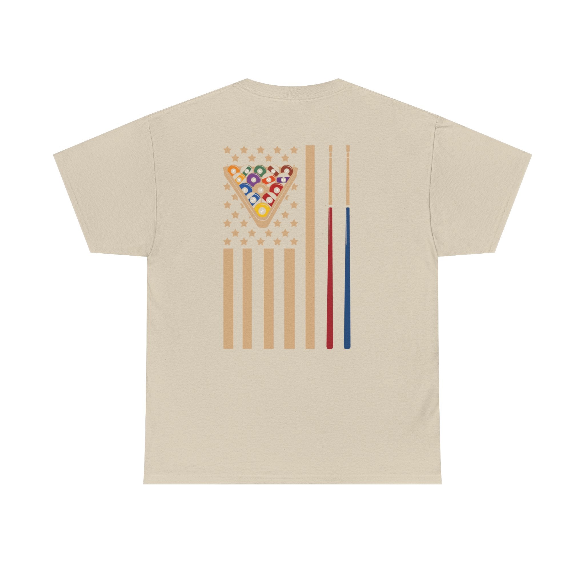 Billiards Flag Pool Cue & Balls Graphic Tee — Pool Player T-Shirt