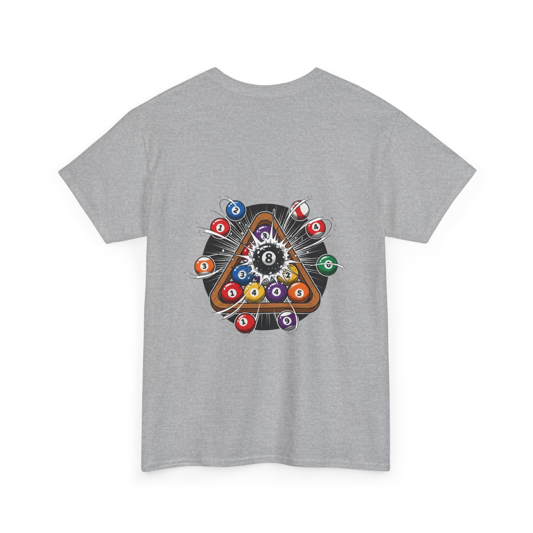 Pool Table Billiard Balls Graphic Tee — Vintage 8-Ball Rack T-Shirt