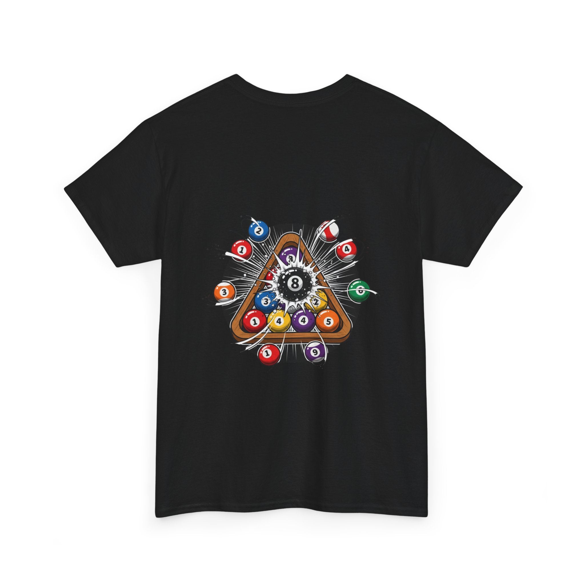 Pool Table Billiard Balls Graphic Tee — Vintage 8-Ball Rack T-Shirt