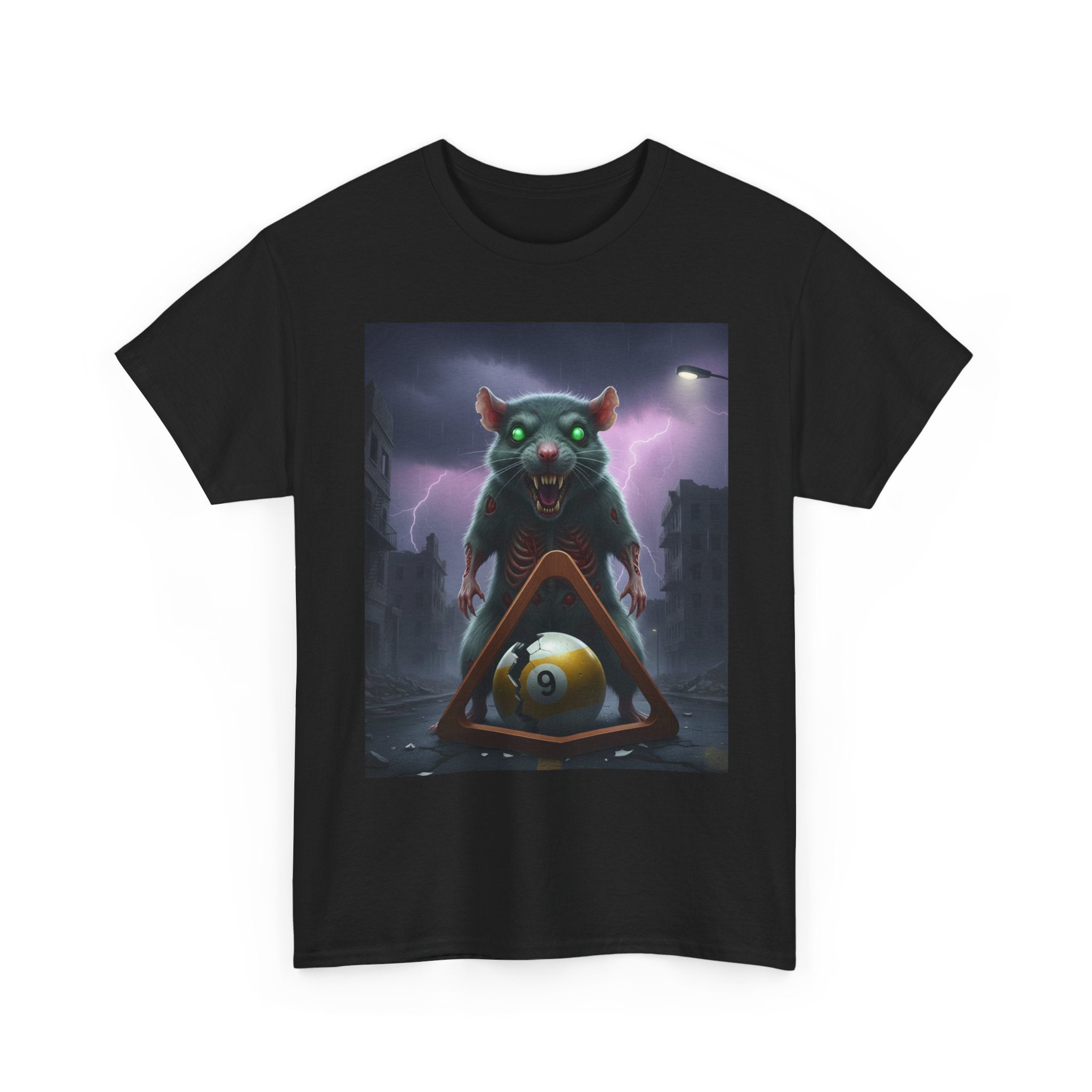 Horror Rat Pool Triangle Graphic Tee — Neon Alley Rattus T‑Shirt