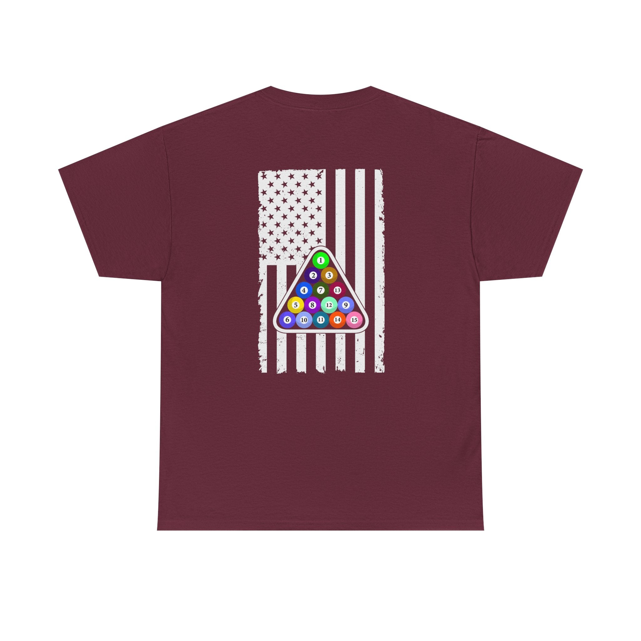 Billiards Pool Balls Flag T-Shirt — Triangle Graphic Tee