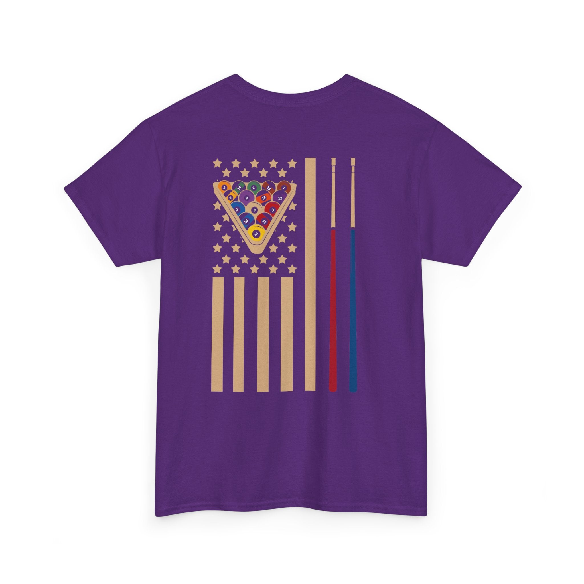 Billiards Flag Pool Cue & Balls Graphic Tee — Pool Player T-Shirt